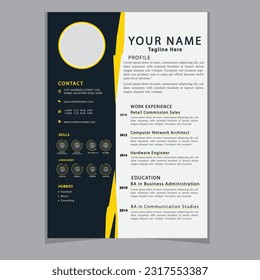 Professional CV resume template design clear and modern elegant stylish design
