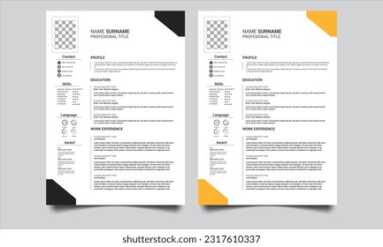 Professional CV resume template design
