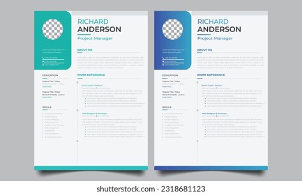 Professional CV resume template design