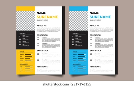 Professional CV resume template design 
