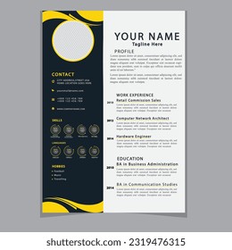 Professional CV resume template design clear and modern elegant stylish design
