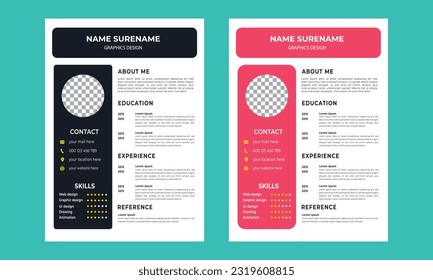 Professional CV resume template design 