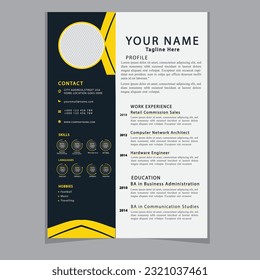 Professional CV resume template design clear and modern elegant stylish design
