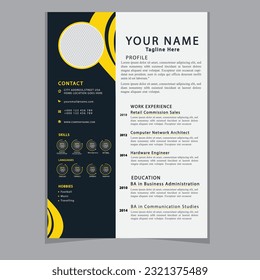 Professional CV resume template design clear and modern elegant stylish design