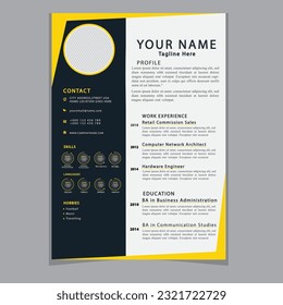 Professional CV resume template design clear and modern elegant stylish design