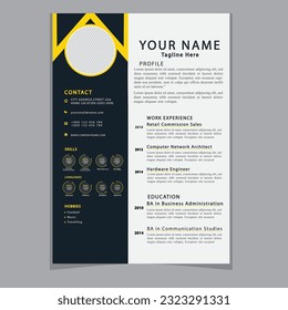 Professional CV resume template design clear and modern elegant stylish design