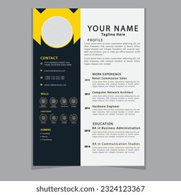 Professional CV resume template design clear and modern elegant stylish design