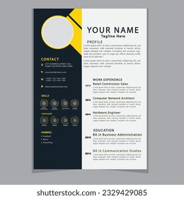 Professional CV resume template design clear and modern elegant stylish design
