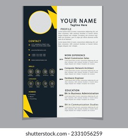 Professional CV resume template design clear and modern elegant stylish design