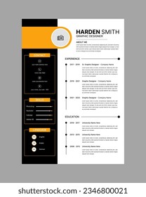 Professional CV resume template design vector minimalist