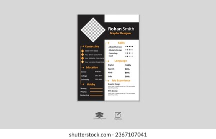 Professional CV Lebenslauf Vorlage Design und Briefkopf oder Cover-Brief - Vektorminimalist - Schwarz-Weiß