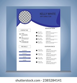 Professional CV resume template design and letterhead  cover letter - vector minimalist
