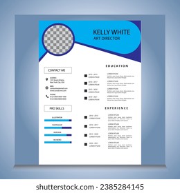 Professional CV resume template design and letterhead  cover letter - vector minimalist