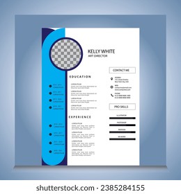Professional CV resume template design and letterhead  cover letter - vector minimalist