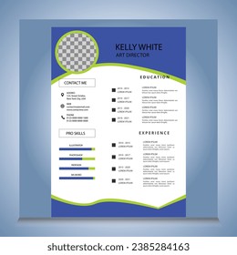 Professional CV resume template design and letterhead  cover letter - vector minimalist