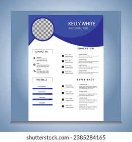 Professional CV resume template design and letterhead  cover letter - vector minimalist