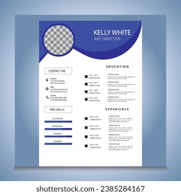 Professional CV resume template design and letterhead  cover letter - vector minimalist