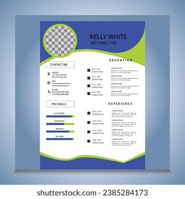 Professional CV resume template design and letterhead  cover letter - vector minimalist