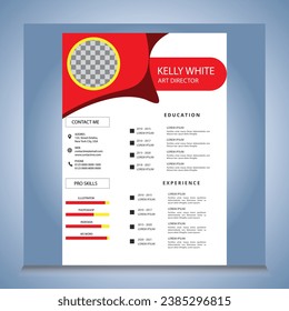 Professional CV resume template design and letterhead  cover letter - vector minimalist