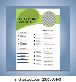 Professional CV resume template design and letterhead  cover letter - vector minimalist