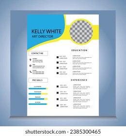 Professional CV resume template design and letterhead  cover letter - vector minimalist