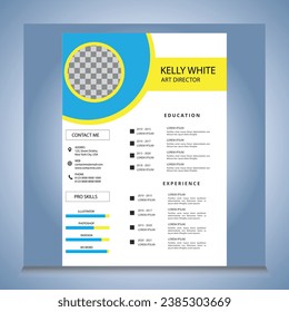 Professional CV resume template design and letterhead  cover letter - vector minimalist