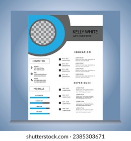 Professional CV resume template design and letterhead  cover letter - vector minimalist