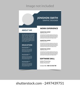 Professional CV resume template design, vector minimalist, Creative Resume