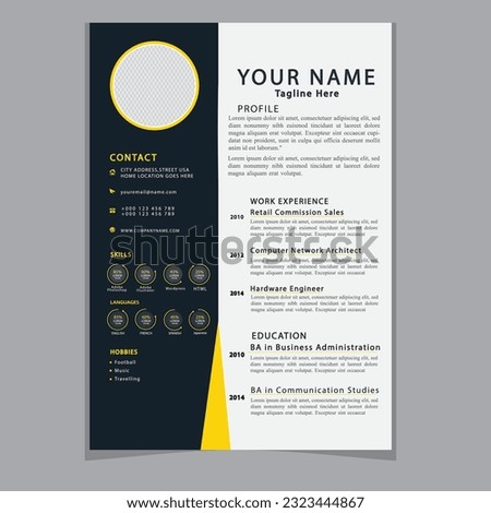 Professional CV resume template design clear and modern elegant stylish design