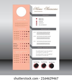 Professional CV, resumes template design. Business layout vector cleans for job applications.
