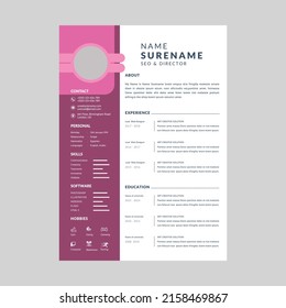 Professional Cv Template Layout Design