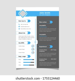Professional CV/Resume Design, Minimal Cover Letter and Leterhead Vector Template with Black and White Background. 