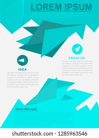 Professional cyan business poster. Vector illustration.