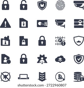 Iconos de protección cibernética y privacidad de datos de Profesional