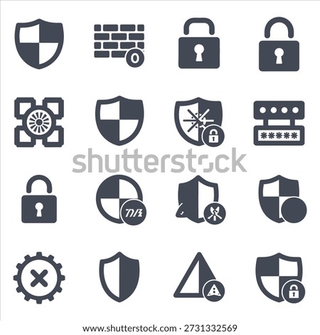 Professional Cyber Security Data Privacy and Firewall Icons