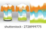 Professional cycling jersey mockup template with modern geometric style for activewear