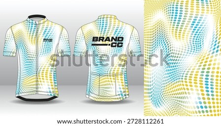 Professional cycling jersey mockup template with modern geometric style for activewear