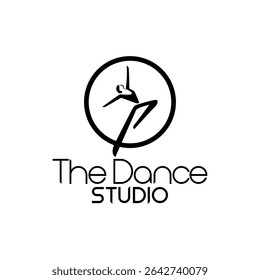 Professional Dance Ribbon Dancer School Club Sports Academy Logo Template 