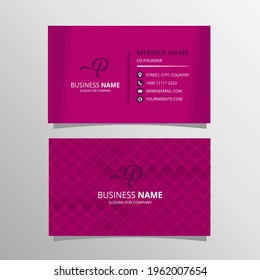 Professional Dark Pink Business Card Template With Squares