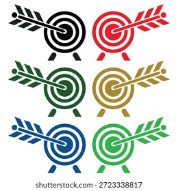 Professionelle Dartboard Ziel-Symbol-Vektor für geschäftlichen Erfolg und Zielerreichungskonzept