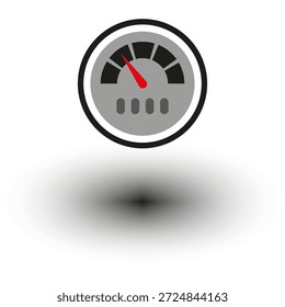 Velocímetro del salpicadero del Profesional. Vector de medición de velocidad. Símbolo de indicador mecánico. Efecto de sombra gris de alta calidad. EPS 10.