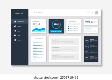 Professional dashboard user panel vector design in eps 10