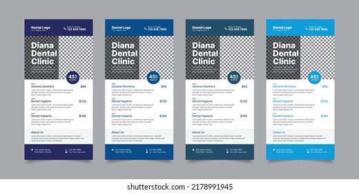 Professional Dental Care DL Flyer Vector illustration, Dental Care Clinic Rack Card Template Design, Medical Care Health Creative Layout Background, DL Flyer for Dentist