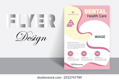 Professional Dental Care, Dental Care Flyers Template, Dental Care Clinic, Medical Care Health Flyer