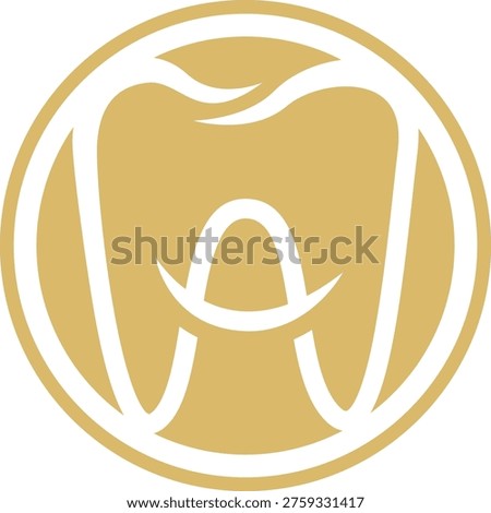 A professional dental logo featuring an abstract tooth silhouette or letter A integrated with dental implant shapes. Designed for modern dental practices, oral health clinics, and medical branding with a clean and trustworthy aesthetic.
