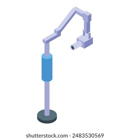 Professional dental microscope standing in a dentist's office, an essential tool for modern dentistry