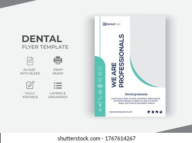 Professional Dental Treatment Flyer, Creative & Clean Banner or Template Design For Dentist