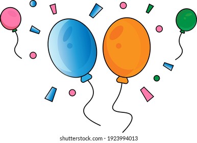 Professional design of balloons flying in different colors