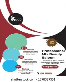 Professional Design Corporate Mix Beauty Saloon Flyer For New Hair Styling Shop