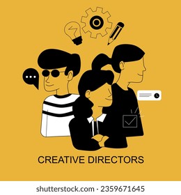 professional design studio team, Art director, Creative Directors team vector illustration